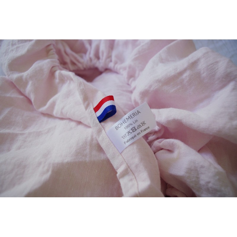 Drap-housse 100 % lin lavé fabriqué en France pour un bébé apaisé