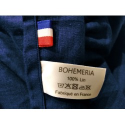 Drap-housse en pur lin bleu nuit pour bébé