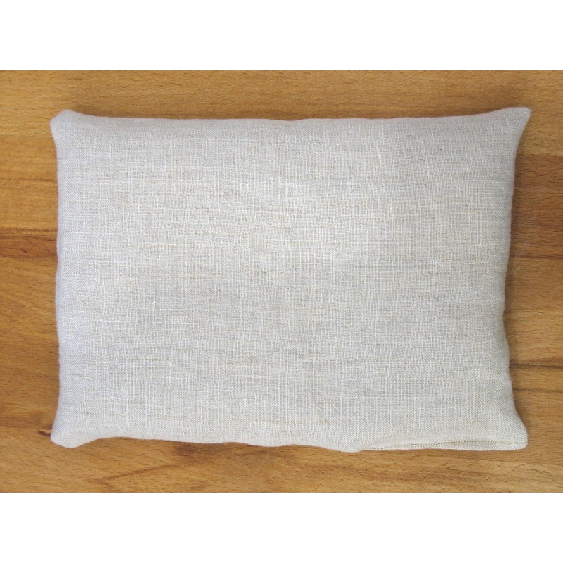Coussin végétal rempli de lin brun