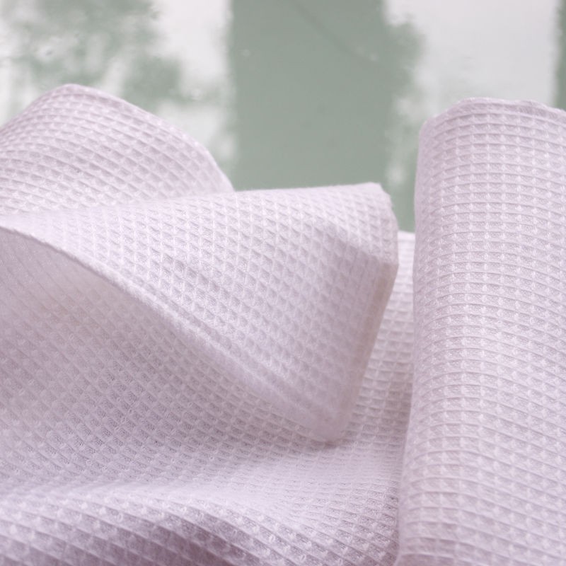 Serviette en nid d'abeille blanc pur lin fabriqué en Europe
