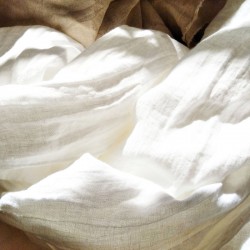 Tissu 100% lin blanc lavé
