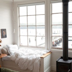 Housse de couette blanche en pur lin