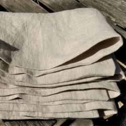 Taie d'oreiller grège en lin naturel francais