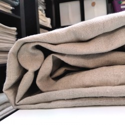 Drap plat en lin grège lavé