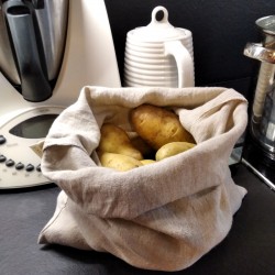 Sac anti-germination en tissu opaque pur lin naturel
