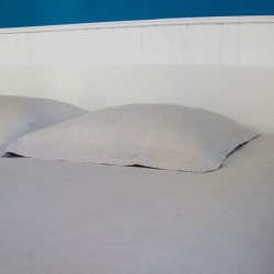 Taie en pur chanvre naturel avec volant 3 cm sur les côtés