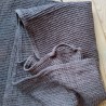 Serviette en lin gris nid d'abeille
