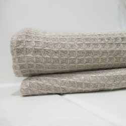 Serviette nid d'abeille pur lin naturel