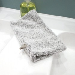 Gant de toilette en lin gris