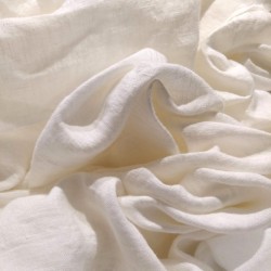 Drap plat en pur lin ivoire made in france
