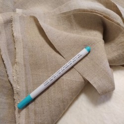coupon de tissu en pur lin naturel couleur grège