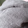 Mega serviette de hammam en lin gris nid d'abeille
