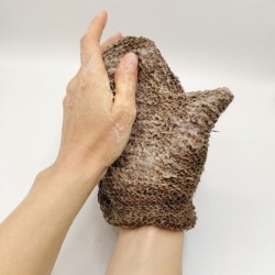 gant de toilette végétal et naturel mouillé