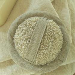 Eponge de toilette pour bébé en lin naturel
