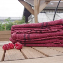 Torchon Charvet Editions rouge médoc en pur lin épais