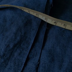 Magnifiques coupons de tissu en pur lin Européen bleu foncé