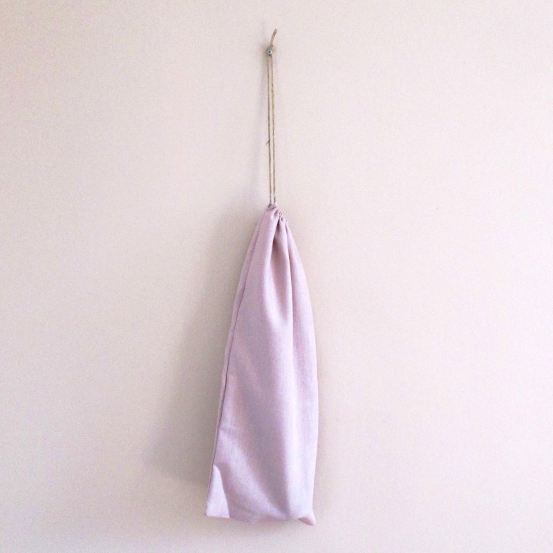 Sac à pain rose douceur en pur lin de france