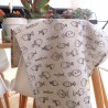Torchon 100% lin avec des motifs poisson