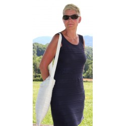 Sac en tissu écologique plissé couleur écrue