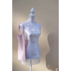 Sac rose tote bag en lin fabriqué en France