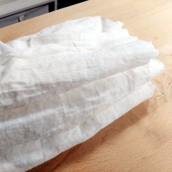 Bande de tissu en pur lin blanc lavé Made in Europe