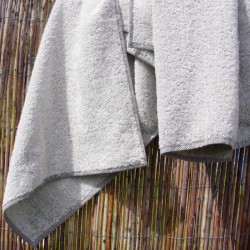 Serviette éponge de luxe en lin Noir Blanc