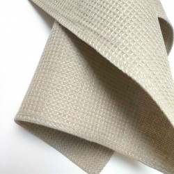 Essuie-main en lin nid d'abeille beige grège