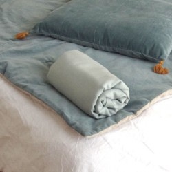 Housse de couette pur lin lavé Vert sauge