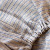 Drap-housse pour bébé PUR LIN rayures bleues