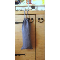 Sac à pain en pur lin bleu jeans
