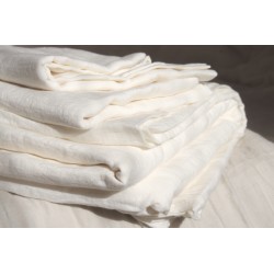 Drap plat en pur lin ivoire
