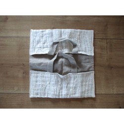 Sac à tarte carré maxi vague en lin écru