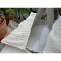 Sac à tarte en lin ivoire plissé